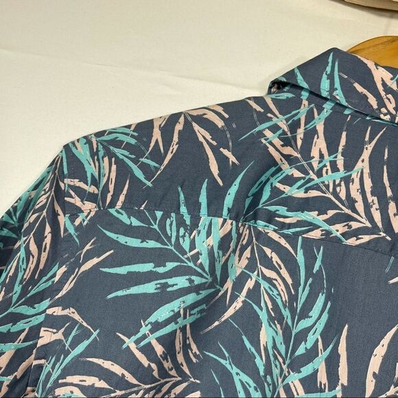 IKE Behar Blue and Cream Sunset Print Button Top - Picture 12 of 14